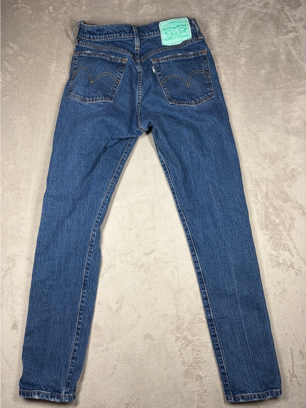 Levi’s Premium Big E Women’s 501 Skinny Button Fly Denim Blue Jeans Size 26